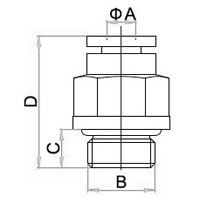 PMPC-G, All metal Pneumatic Fittings with BSPP thread, Air Fittings, one touch tube fittings, Pneumatic Fitting, Nickel Plated Brass Push in Fittings